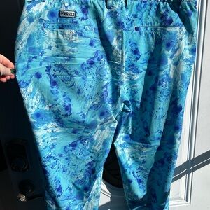 Men's Hresk Blue Patterned Golf Pants, 42 waist